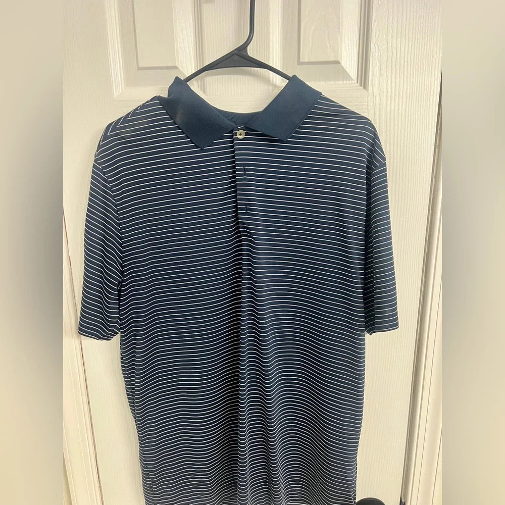 Nike Golf Polo Shirt Men’s Size Large Navy Blue Striped NWOT Dri-FIT